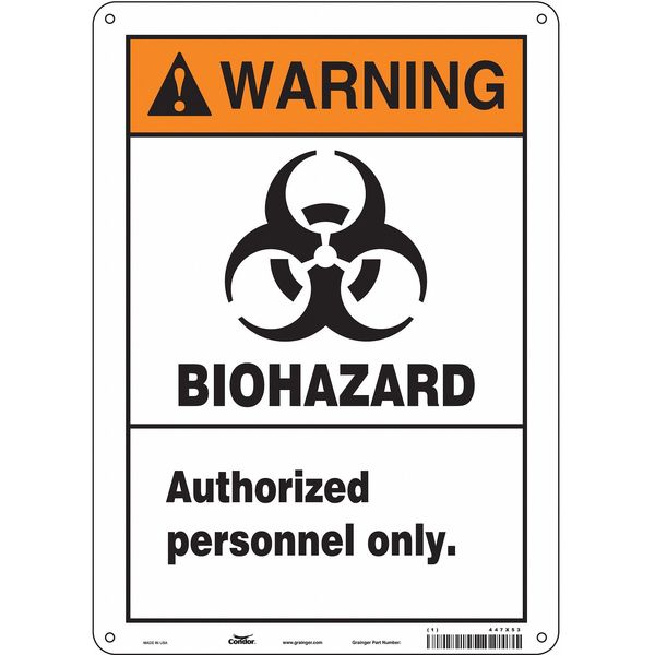 Safety Sign, 14 in Height, 10 in Width, Aluminum, Vertical Rectangle, English, 447X53