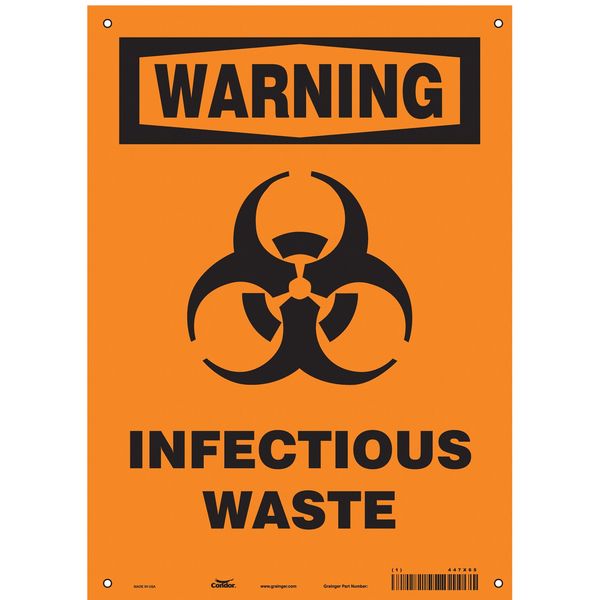 Safety Sign, 14 in Height, 10 in Width, Aluminum, Vertical Rectangle, English, 447X65