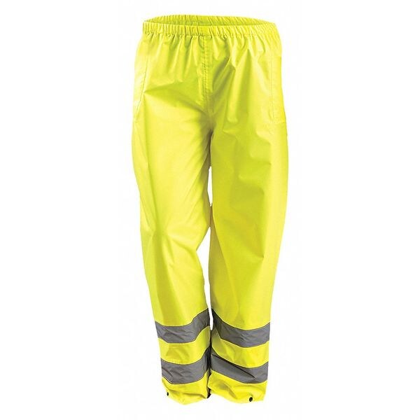 Rain Pants, Yellow, 2XL, Fits Waist 48 to 50