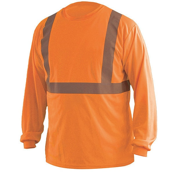 Long Sleeve T-Shirt, L, ANSI Class 2
