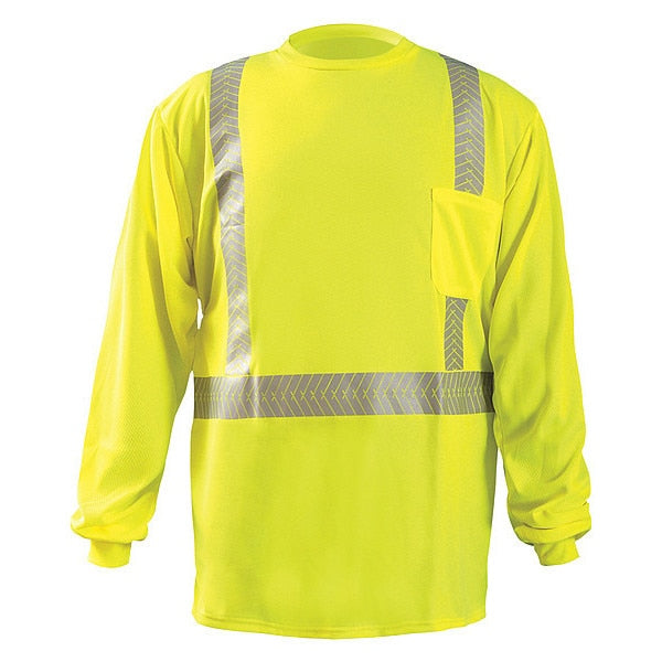 Long Sleeve T-Shirt, L, ANSI Class 2