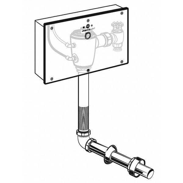 1.1 gpf, Toilet Automatic Flush Valve, Polished chrome, 1 in IPS