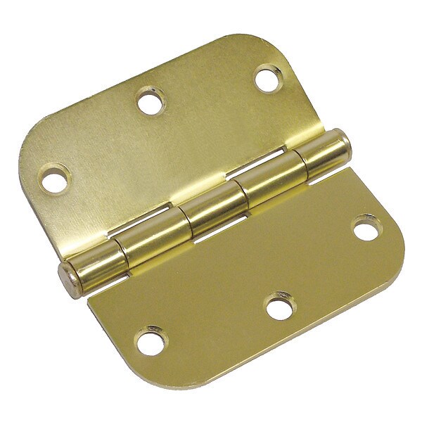 1 1/2 in W x 3 1/2 in H Satin Brass Door and Butt Hinge