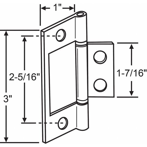 Door Hinge, Steel, 3