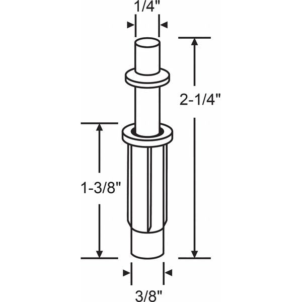 Door Top Pivot, Nylon/Steel, 2-1/4