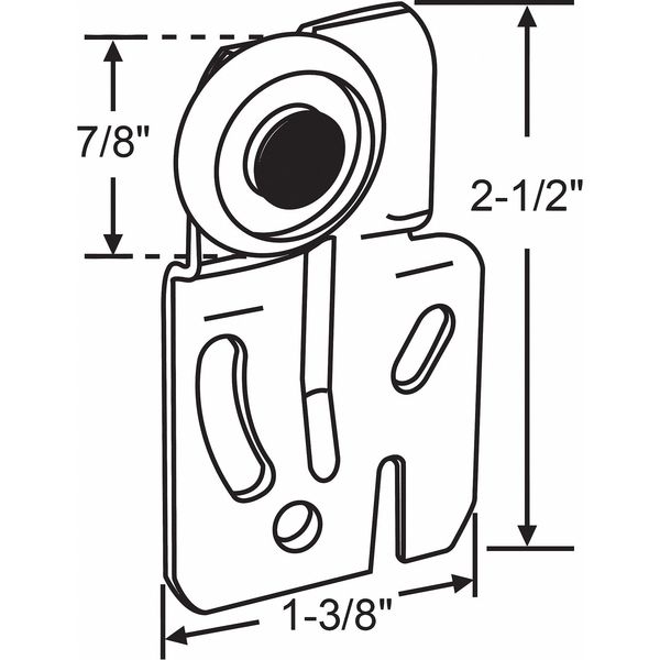 Door Front Hanger, Nylon/Steel, 2-1/2