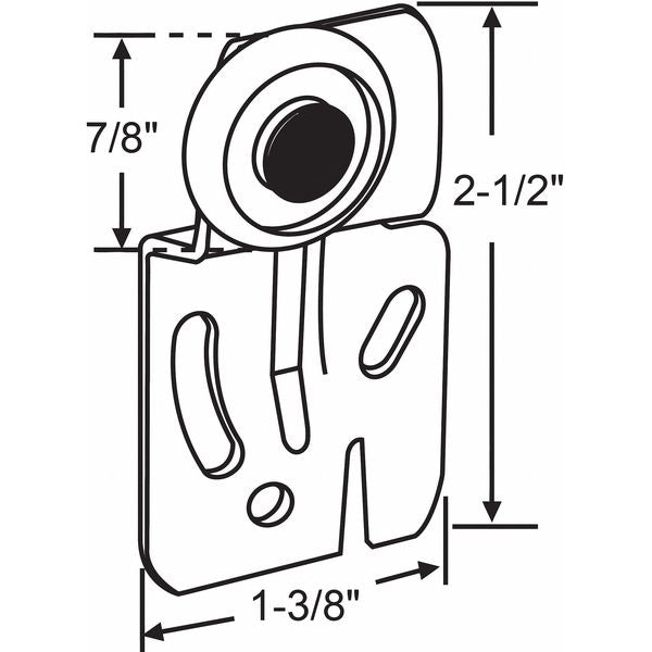 Door Rear Hanger, Nylon/Steel, 2-1/2
