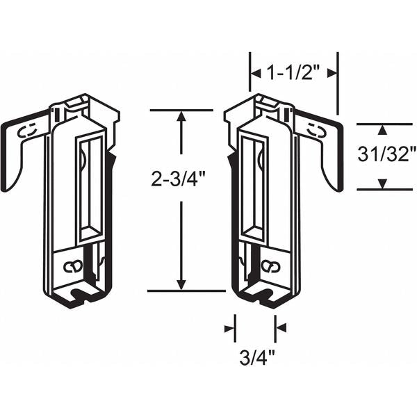 Door Floor Guide, Nylon/Steel, 2-3/4