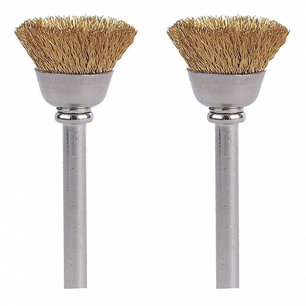 Brass Brush, 1/2in. dia., 1-3/4in. L, PK2