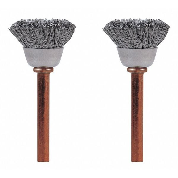 SS Brush, 1/2in. dia., 1-3/4in. L, PK2