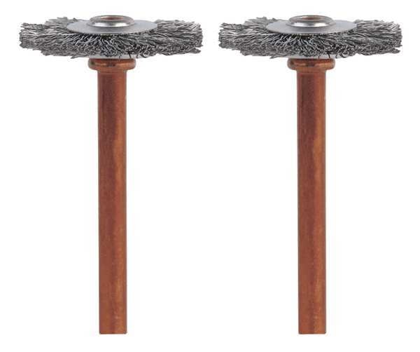 SS Brush, 3/4in. dia., 1-3/4in. L, PK2