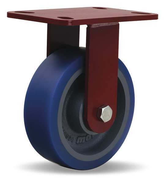 Plte Caster, Rgd, Poly, 6 in., 960 lb., Blue