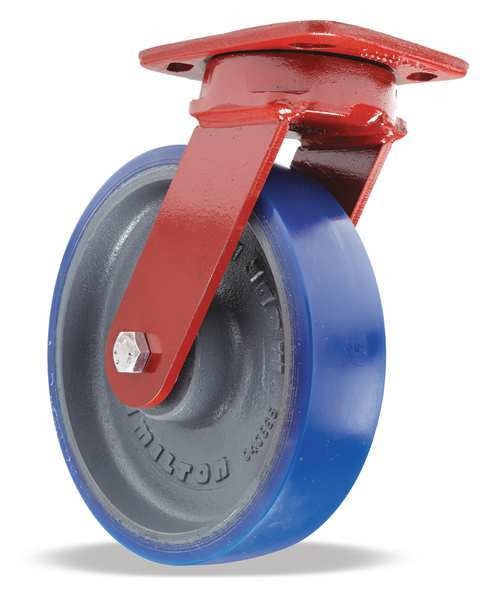 Plate Caster, Kingpinless Swivel, Poly, 8 in, 1200 lb, B