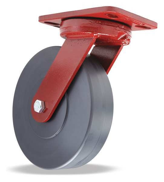 Plate Caster, Kingpinless Swivel, Nylon, 8 in., 2500 lb, A