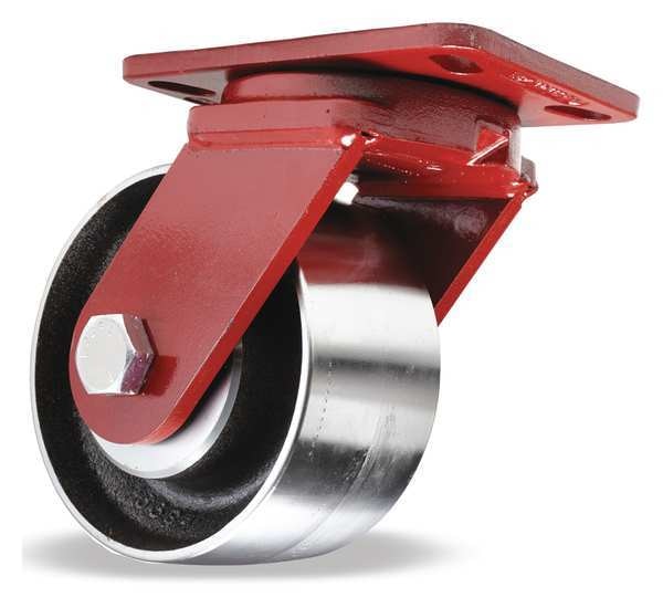 Plate Caster, Kingpinless Swivel, Forged Steel, 6 in, 3200 lb