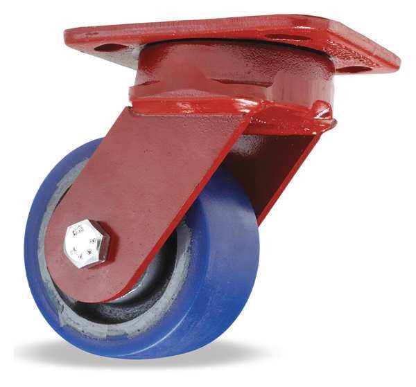 Plate Caster, Kingpinless Swivel, Poly, 4 in., 600 lb
