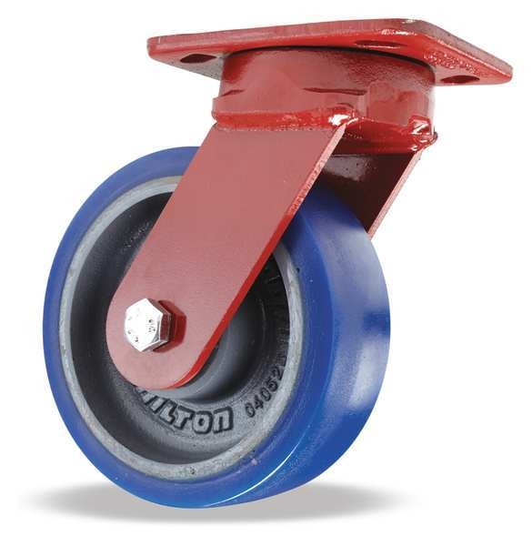 Plate Caster, Kingpinless Swivel, Poly, 6 in, 960 lb, B