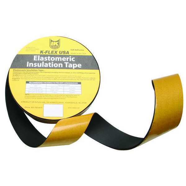Pipe Insulation Tape, 30 ft Overall Lg, 2 in Overall Wd, 125 mil Thick, Buna-N Rubber/PVC, Black
