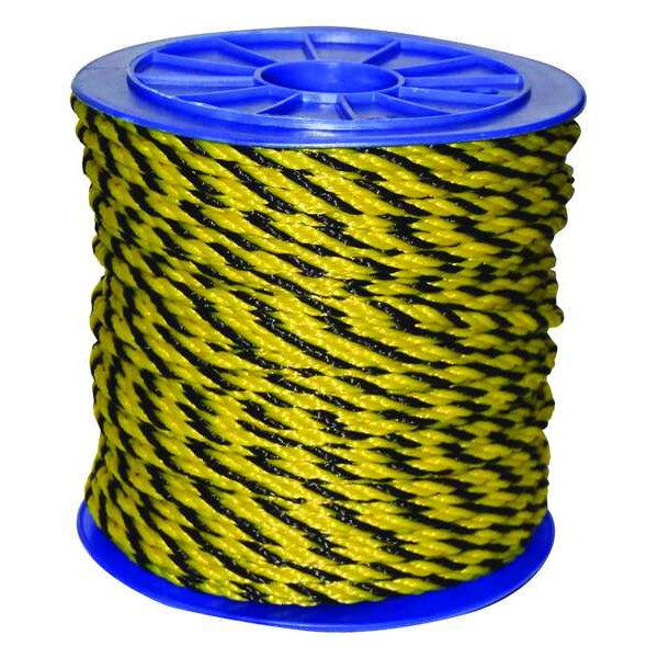 Rope, 600ft, Blk/Yllw, 1220lb., Polyprpylne