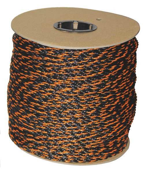 Rope, 600ft, Blk/Orng, 598lb., Polyprpylne