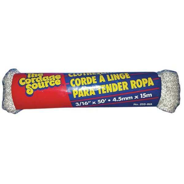 Rope, 50ft, Wht, 20lb., Polyester