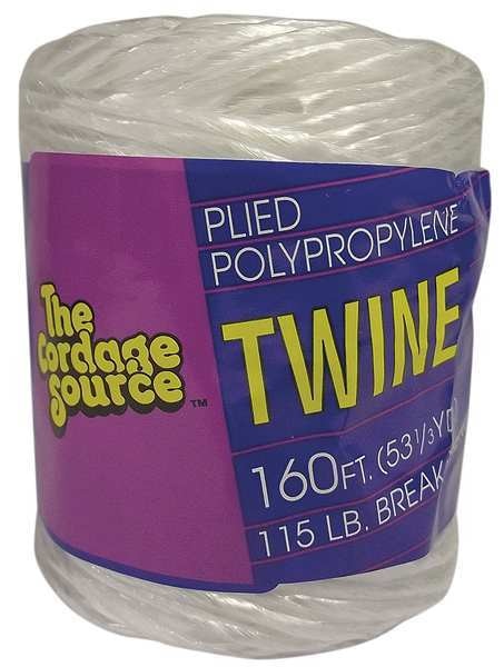 Rope, 160ft, White, 20lb., Polyprpylne