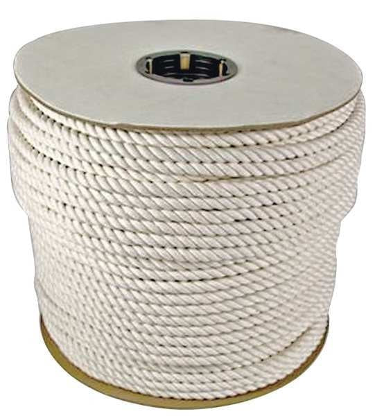 Rope, 600ft, Wht, 5/8 in. Dia., Cotton