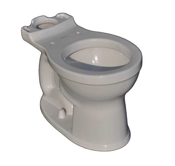 Toilet Bowl, 1.2 gpf, Gravity Fed, Floor Mount, Round, White