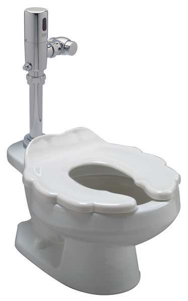 Child Flush Valve Toilet, 1.28 gpf, Flush Valve, Floor Mount, Elongated, White