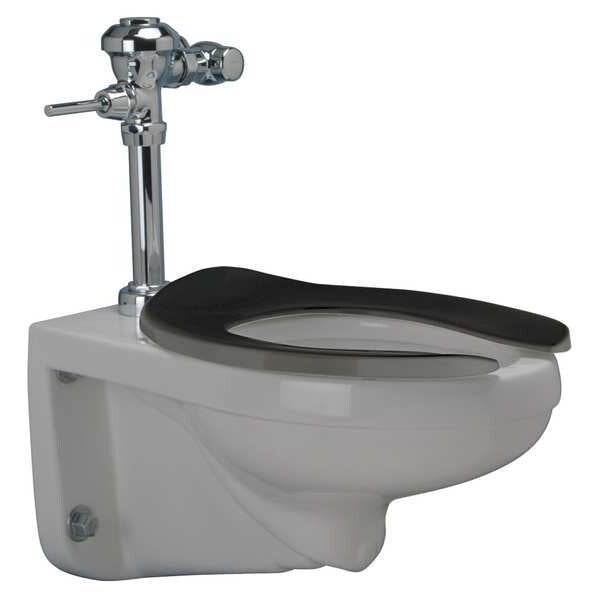 Flush Valve Toilet, 1.28/1.6 gpf, Flush Valve, Wall Mount, Elongated, White
