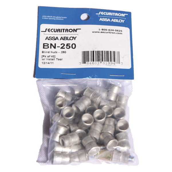 Blind Nut, Steel, 40 Pack/Collapsing Tool