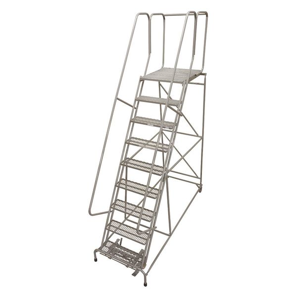 120 in H Steel Rolling Ladder, 9 Steps