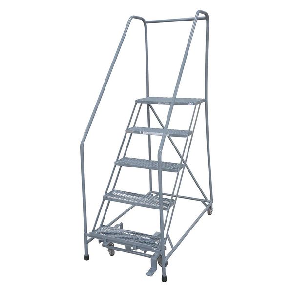 80 in H Steel Rolling Ladder, 5 Steps