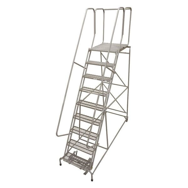 120 in H Steel Rolling Ladder, 9 Steps