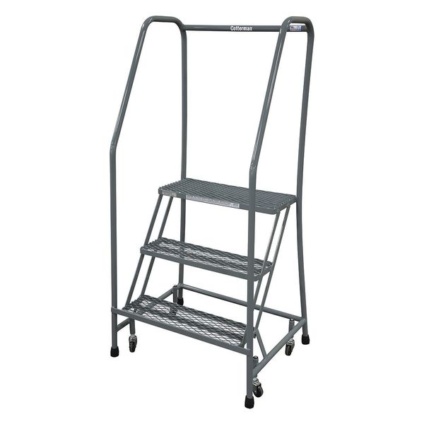 60 in H Steel Rolling Ladder, 3 Steps