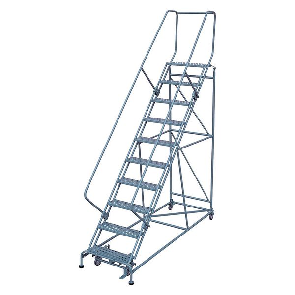 130 in H Steel Rolling Ladder, 10 Steps