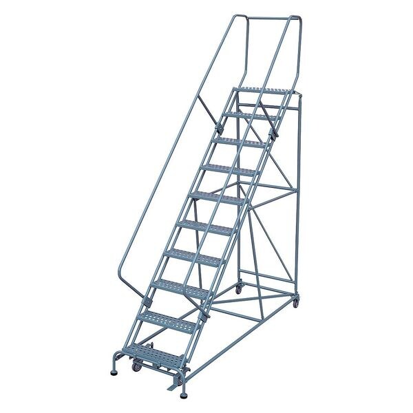 130 in H Steel Rolling Ladder, 10 Steps