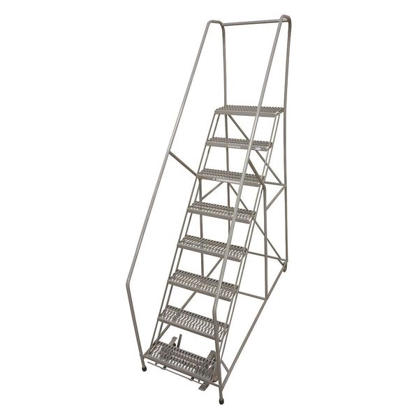 100 in H Steel Rolling Ladder, 8 Steps