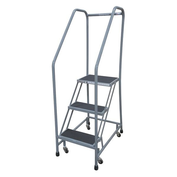 60 in H Steel Rolling Ladder, 3 Steps