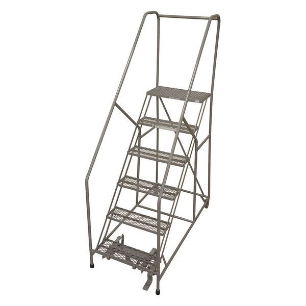 90 in H Steel Rolling Ladder, 6 Steps