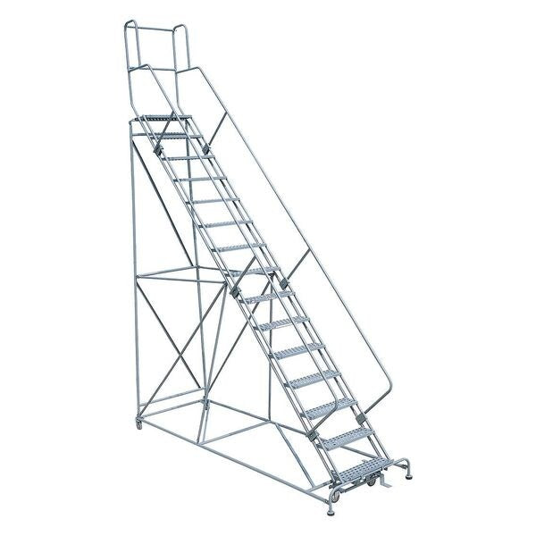 192 in H Steel Rolling Ladder, 15 Steps