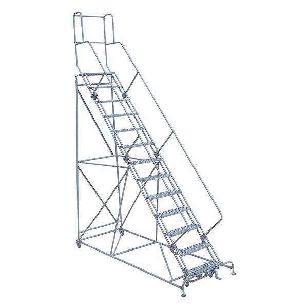 172 in H Steel Rolling Ladder, 13 Steps