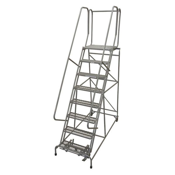 110 in H Steel Rolling Ladder, 8 Steps