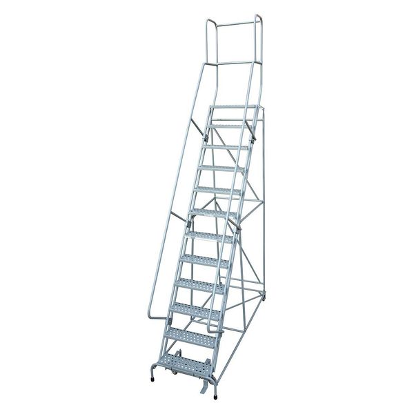 150 in H Steel Rolling Ladder, 12 Steps