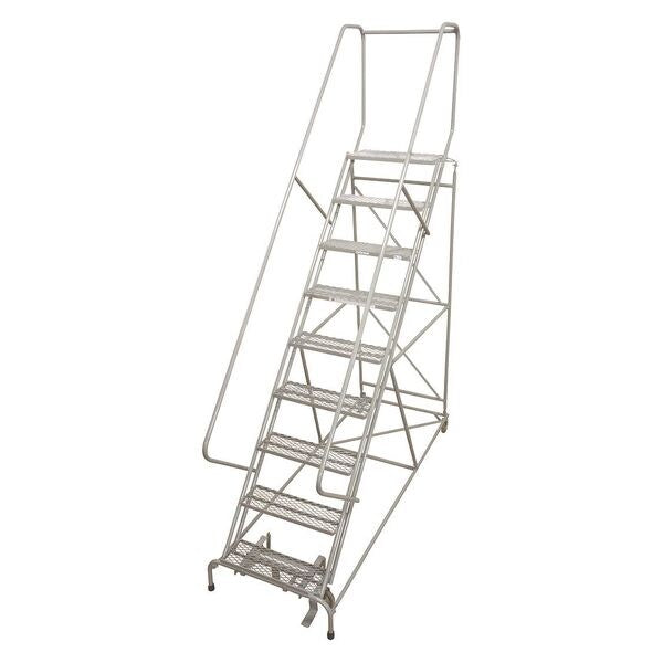 120 in H Steel Rolling Ladder, 9 Steps