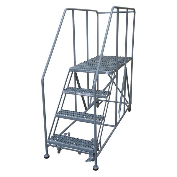 Rolling Work Platform, 70 in.H, 4 Steps