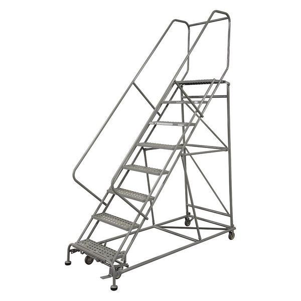 110 in H Steel Rolling Ladder, 8 Steps