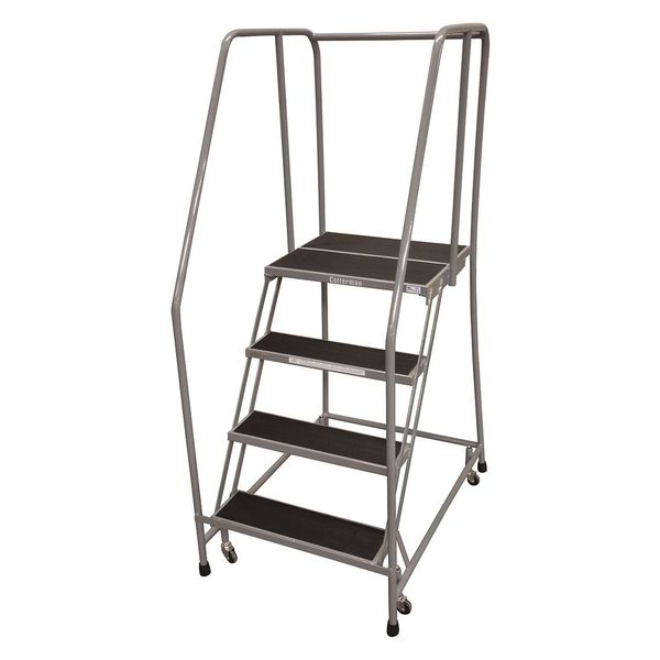 70 in H Steel Rolling Ladder, 4 Steps