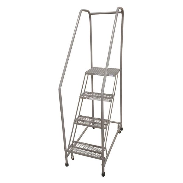 70 in H Steel Rolling Ladder, 4 Steps
