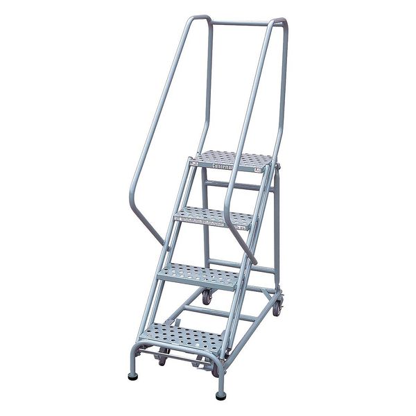 70 in H Steel Rolling Ladder, 4 Steps